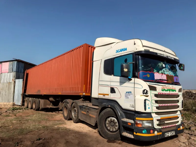 Delivery truck ready to dispatch briquettes