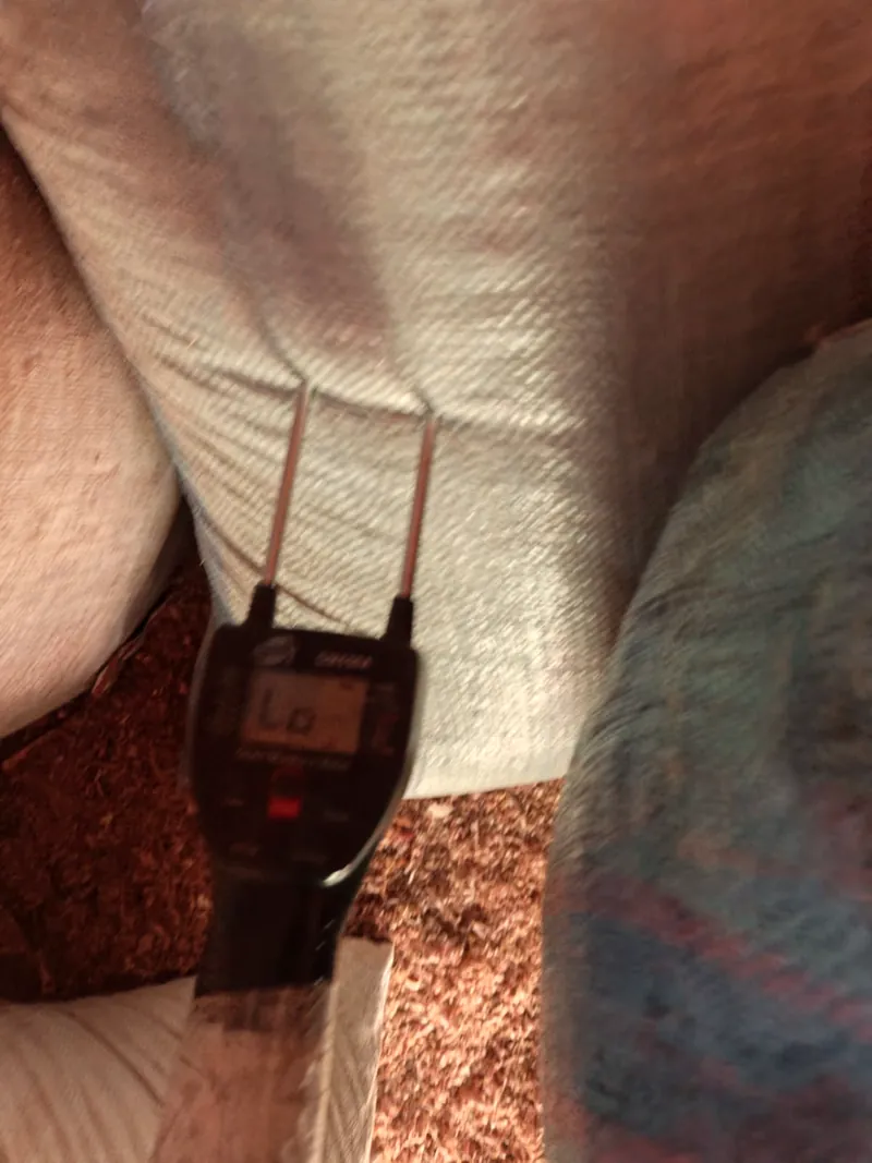 Moisture test on a sack of feedstock
